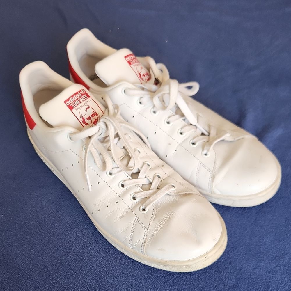 Adidas Stan Smith White/Red Tennis Shoes 13